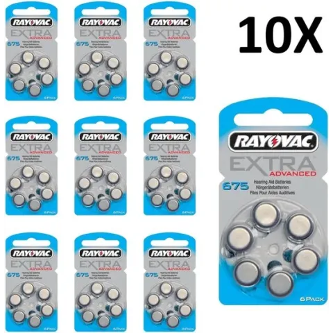 Rayovac 675 Extra Advanced gehoorapparaat batterijen - 10 x 6 stuks