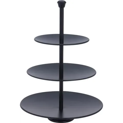 Relaxwonen - Etagere met 3 verdiepingen - Matte Zwart - Metaal