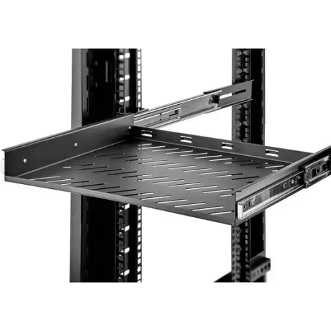 Renkforce RF-3432150 19 inch Patchkast-apparaatbodem 1 HE Uittrekbaar Geschikt voor kastdiepte: vanaf 500 mm Zwart