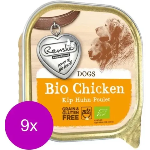 Renske Adult Bio Alu - Kip Graanvrij - Hondenvoer - 9 x 300 g