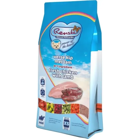 Renske Adult Mini Kip & Lam Graanvrij - Hondenvoer -2 kg