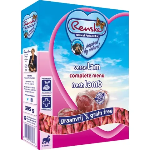 Renske Hond Vers Adult Graanvrij 395 g - Hondenvoer - Lam