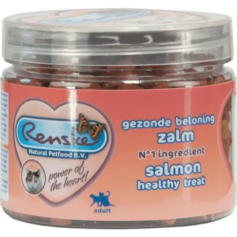 Renske Kat Beloning Hartjes 100 g - Kattensnack - Zalm