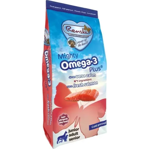 Renske Mighty Omega Plus Adult Geperst Zalm - Hondenvoer - 3 kg