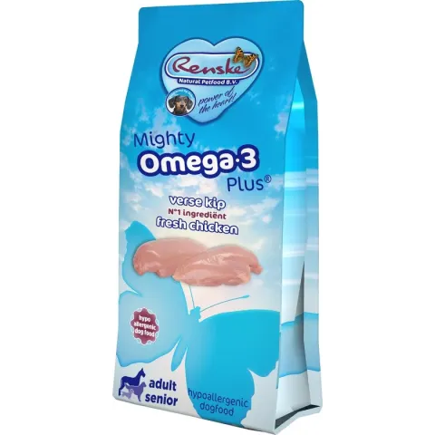Renske Mighty Omega Plus Adult/Senior Kip - Hondenvoer - 15 kg