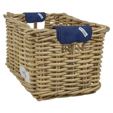 Rieten Fietsmand L Jeans grijs