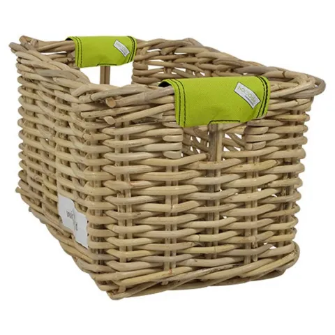 Rieten Fietsmand L Lime Solid grijs