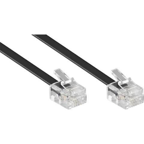RJ11 - RJ11 telefoonkabel / zwart - 2 meter