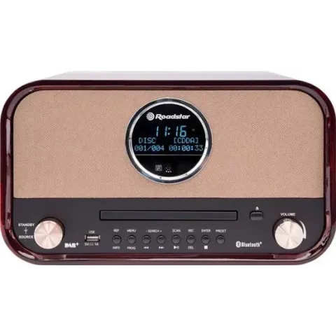 Roadstar HRA-1782D Retro Radio met Bluetooth, DAB+ en CD Speler - Bruin