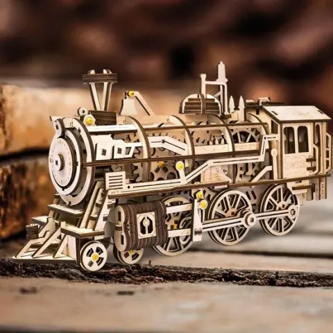Robotime Locomotief LK701 - Houten Modelbouw