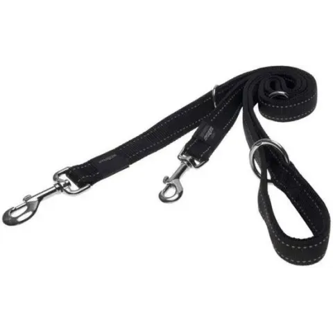 Rogz For Dogs Lumberjack Multipurpose Hondenriem - Zwart - 25mm x 1.6mtr