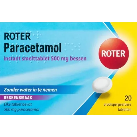 Roter - Paracetamol 500 mg - bessen - 20 Tabletten