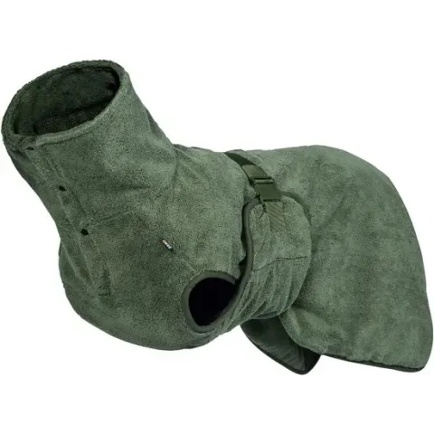 Rukka Pets Medea ECO - Luxe badjas voor honden -  Sterk absorberend Microvezel - Olijfgroen - Maat XL
