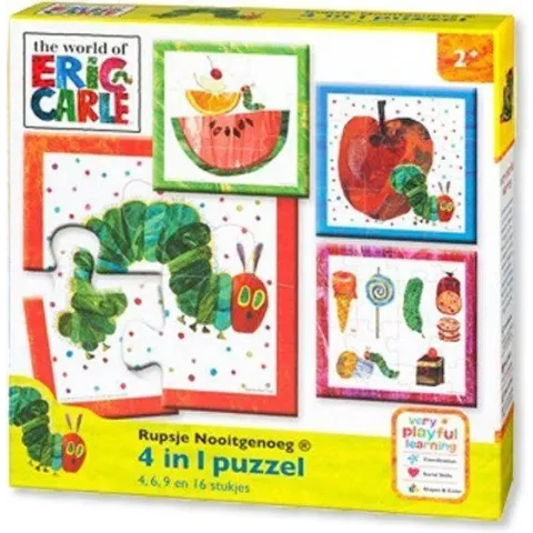 Rupsje Nooitgenoeg 4 in 1 puzzel (4+6+9+16)