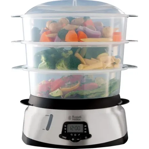 Russell Hobbs 23560-56 MaxiCook 3 Tier Digital Steamer - Stoomkoker - Zilver
