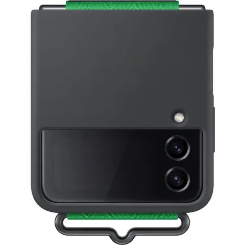 Samsung Siliconen Cover met Strap - Samsung Galaxy Z Flip4 - Black