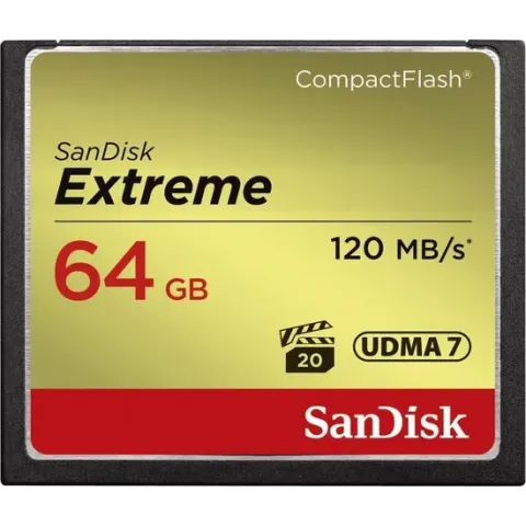 SanDisk CF Extreme 64GB 120MB/sec 85 MB write UDMA 7