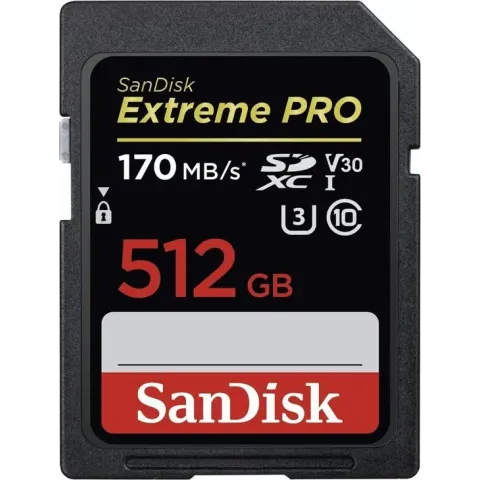 Sandisk Extreme PRO SDXC 512GB - V30 U3 UHS-I -170MB/s