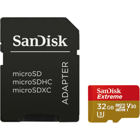 SanDisk microSDHC Extreme 32GB 100MB/s CL10 + SD adapter