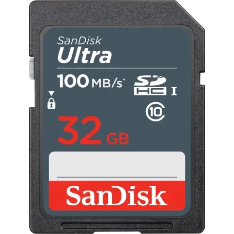 SanDisk Ultra 32GB SDHC Mem Card 100MB/s flashgeheugen UHS-I Klasse 10