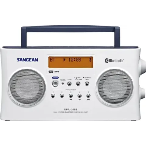Sangean-DPR-26BT -Draagbare radio met Bluetooth en DAB+ - Wit