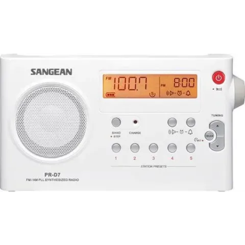 Sangean PRD7PACK - Draagbare radio met adapter - Wit