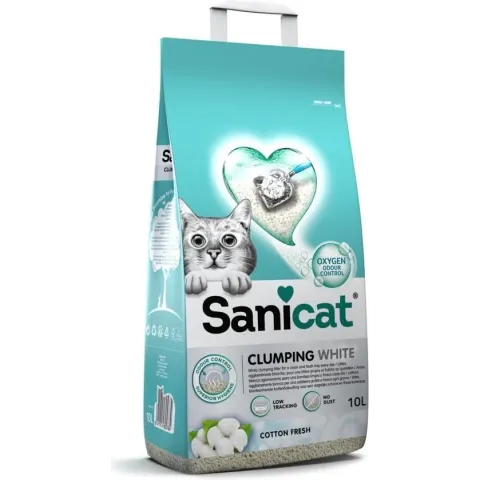 Sanicat Kattenbakvulling Clumping White Cotton Fresh 10 liter