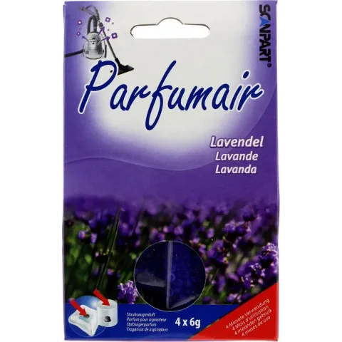 Scanpart Parfumair Stofzuigerverfrisser - Geurkorrels - Lavendel - 4 x 6g