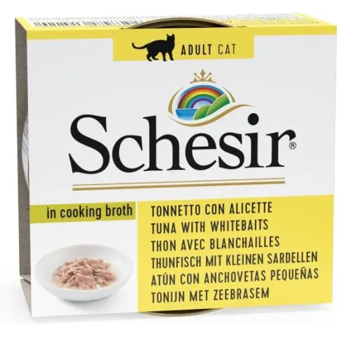 Schesir pouch bouillon tonijn / ansjovis kattenvoer 70 gr