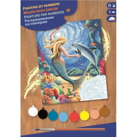 Schilderen op nummer "Sequin Art" Junior Zeemeermin