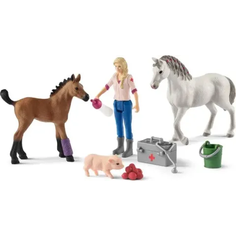 Schleich - Dierenarts met Merrie en Veulen