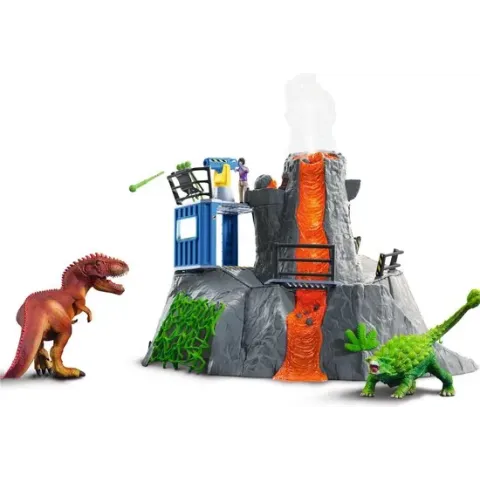 Schleich Dinosaurus - De Grote Vulkaan Expeditie - Speelfigurenset - Kinderspeelgoed voor Jongens en Meisjes - 4 tot 10 jaar - 36 Onderdelen