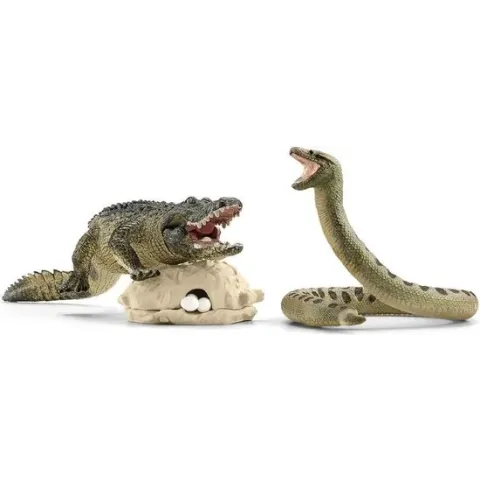 Schleich Wild Life Gevaar in het Moeras - Speelfigurenset - Kinderspeelgoed voor Jongens en Meisjes - 42625
