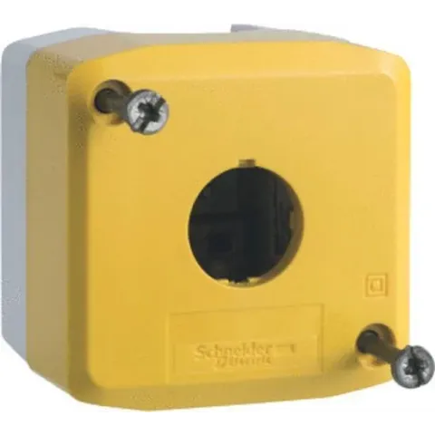 Schneider Electric XALK01 Lege behuizing 1 inbouwplaats NOT-HALT Geel, Lichtgrijs 1 stuk(s)