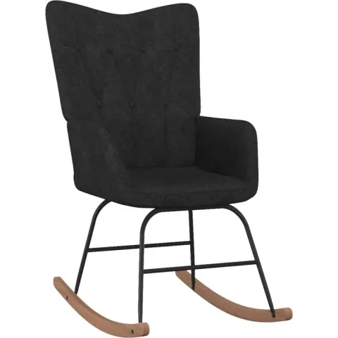 Schommelstoel stof zwart