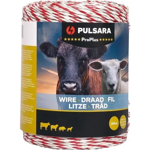 Schrikdraad Pro 200 m wit/rood