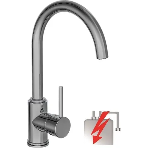 SCHÜTTE Casalla Design Keukenkraan voor Waterverwarmer met vrije Uitloop - lage Druk - Mengkraan - Hoge, Draaibare Uitloop - Zijdelingse Greep - Chroom