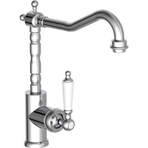 SCHÜTTE Old Style Retro Keukenkraan - Mengkraan - Hoge, Draaibare Uitloop - Zijdelingse Greep - Chroom