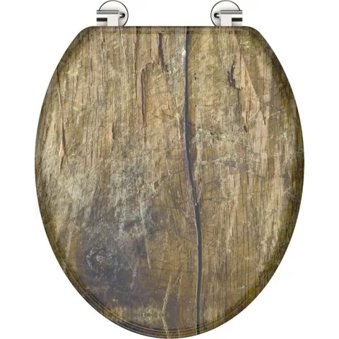 SCHÜTTE WC-Bril 80024 SOLID WOOD - MDF-Hout - RVS-Scharnieren - Decor - 3-zijdige Print