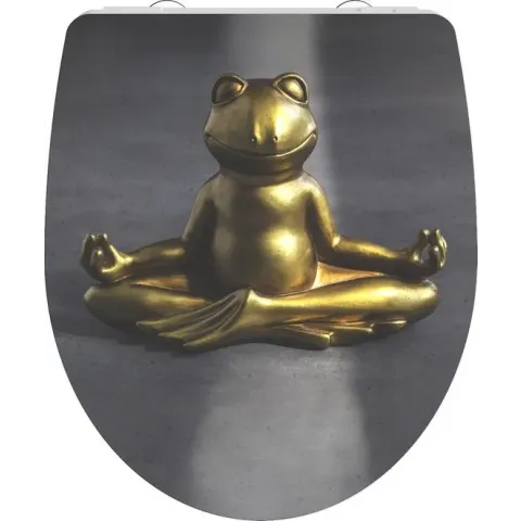 SCHÜTTE WC-Bril 82581 RELAXING FROG - High Gloss - Duroplast - Soft Close - Afklikbaar - RVS-Scharnieren - Decor - 1-zijdige Print