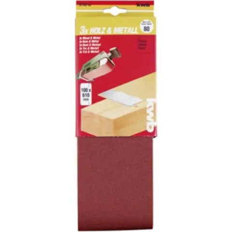 Schuurband 100 x 610 mm, K60 set van 3 stuks