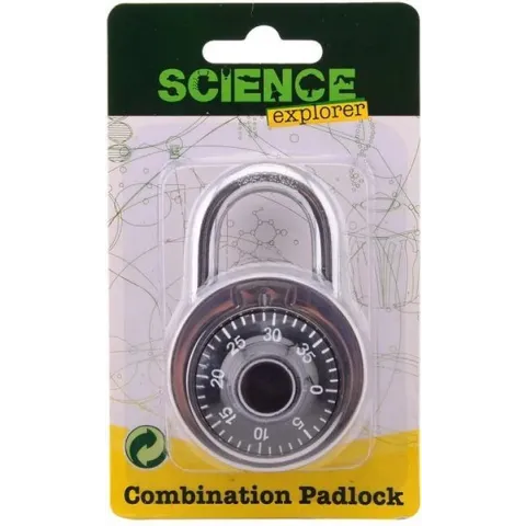 Science Explorer Hangslot Met Cijfercombinatie 13 X 8 Cm Metaal Grijs