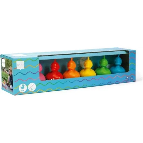 Scratch Active Play: KERMISEENDEN-SET 'REGENBOOG' met 6 eendjes & 2 hengels, i