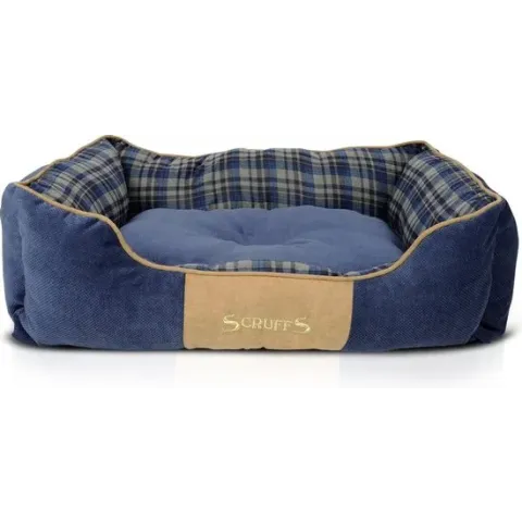 Scruffs Highland stijlvolle hondenmand - Blauw - Small 50 x 40 cm