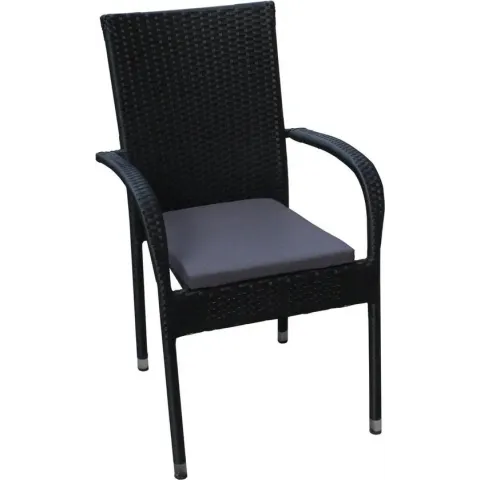 SenS Rhodos stapelstoel kunststof zwart