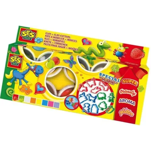 Ses 8 x Superdough Klei met Vormpjes
