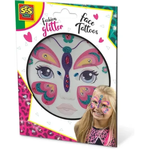 SES Creative Fashion glitter gezicht tattoos (- Vlinder)