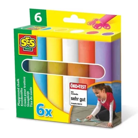 SES Stoepkrijt - 6 Stuks - Kleurmix