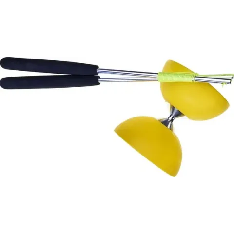 Set Acrobat 105 Rubber Diabolo Yellow + aluminum hand sticks