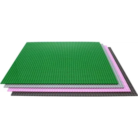 Set Grote Bouwplaten geschikt voor LEGO - 50 x 50 noppen - 4 Stuks - Grijs, Groen, Roze & Donkergrijs - Voor Classic Bouwstenen